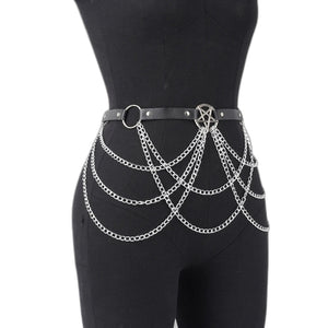 Goth Waist Body Chain - product view on white background
