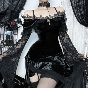 Gothic Asymmetrical Maxi Dress