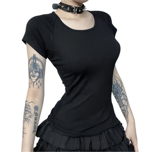 Gothic Backless Black Top