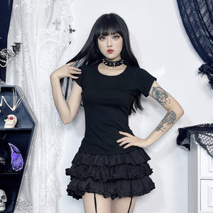 Gothic Backless Black Top