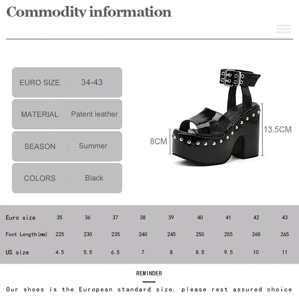 Gothic Cool Chunky Sandals