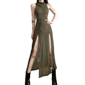 Gothic Cyberpunk Hooded Dress