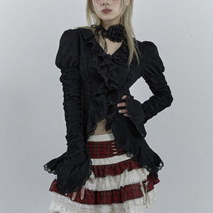 Gothic Dark Black Y2K Top