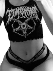 Gothic Knitted Sleeveless Crop Top
