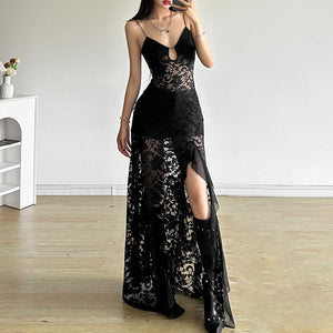 Gothic Mesh Long Dress