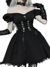 Gothic Puff Sleeve Corset Dress