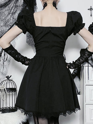 Gothic Puff Sleeve Corset Dress