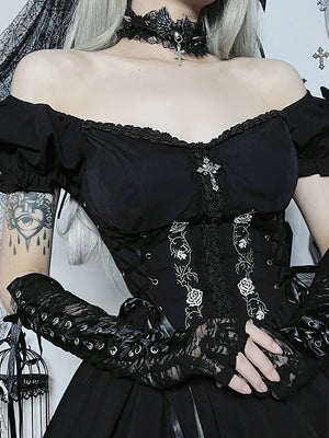 Gothic Puff Sleeve Corset Dress