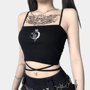 Gothic Sleeveless Crop Top Sexy