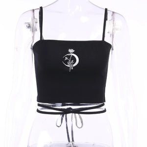 Gothic Sleeveless Crop Top Sexy