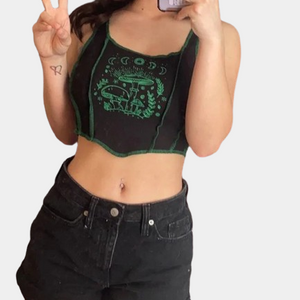 Gothic Sleeveless Crop Top