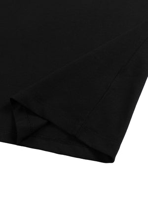 Corner of the hem turned back to show the reverse face of the jersey behind it