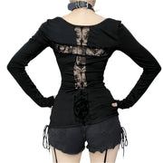 Haut noir slim gothique