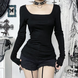 Gothic Slim Black Top