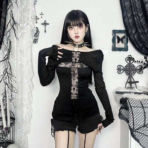 Gothic Slim Black Top