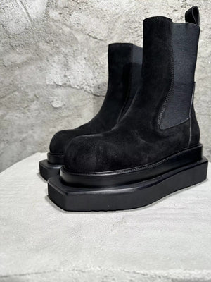 Gothic Suede Black Boots Men