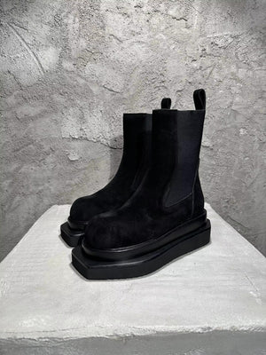 Gothic Suede Black Boots Men
