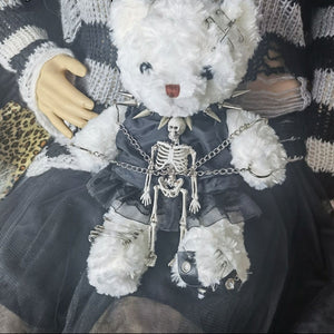 Gothic White Bear Doll Purse Y2k