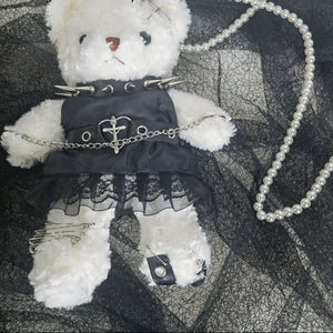 Gothic White Bear Doll Purse Y2k