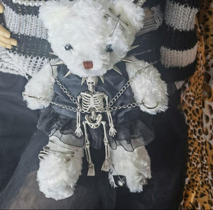 Gothic White Bear Doll Purse Y2k