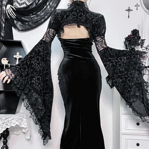 Gothic Witch Long Velvet Dress