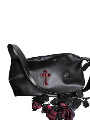 Gothic Y2k Purse Cross Messenger - product view on white background
