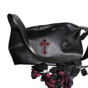Gothic Y2k Purse Cross Messenger - product view on white background