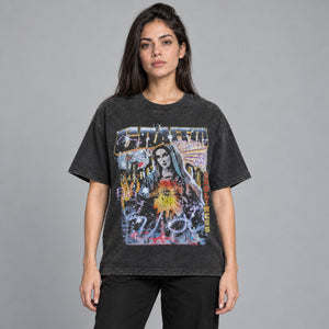 Graffiti Black Y2K Shirt – worn by a woman