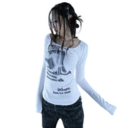 Graffiti Print Y2K Top