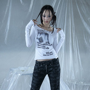 Graffiti Print Y2K Top