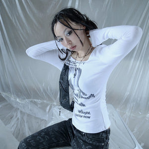 Graffiti Print Y2K Top