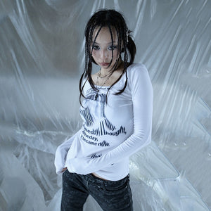 Graffiti Print Y2K Top