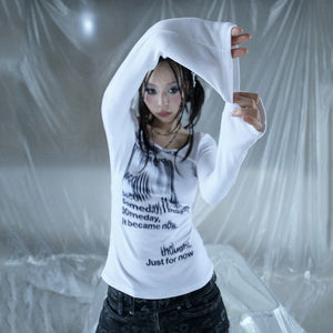 Graffiti Print Y2K Top