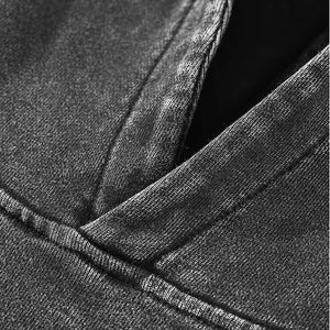 Graphic Washed Black Y2k Hoodie