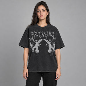 Graphic Y2K Gothic Shirt – worn by a woman