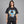 Graphic Y2K Tees Black – worn by a woman