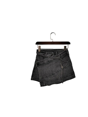 Gray Above Knee Skirts Y2K