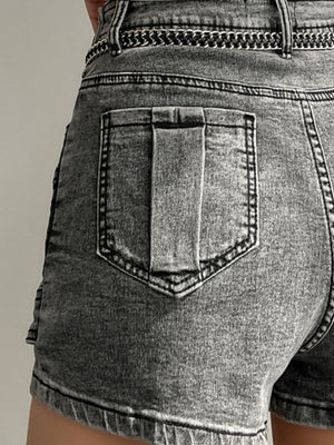 Gray Above Knee Skirts Y2K