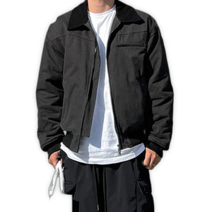 Gray Y2K Jacket - product view on white background