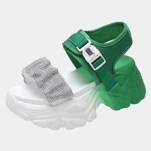 Green Chunky Sandals