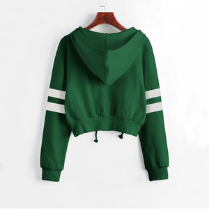 Green Cropped Hoodie