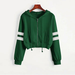 Green Cropped Hoodie