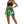 Green Women Booty Shorts - product view on white background