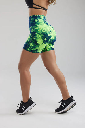 Green Women Booty Shorts