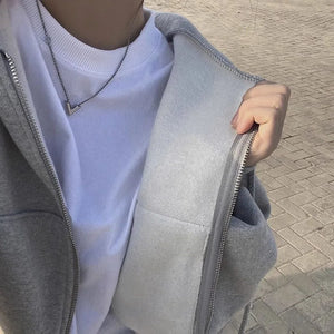 Grey Cropped Hoodie