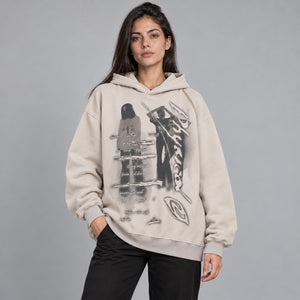 Grunge Harajuku Y2k hoodie – worn by a woman