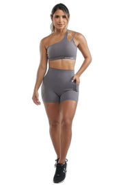 Pantalones cortos de gimnasio Booty Grey