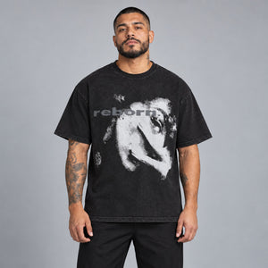 Half Face Graphic Y2K Tees – worn by a man