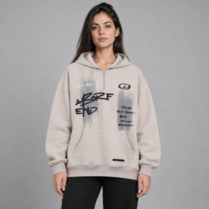 Half Zip Up Y2k hoodie – worn by a woman