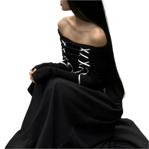 Harajuku Long Sleeve Black Tops